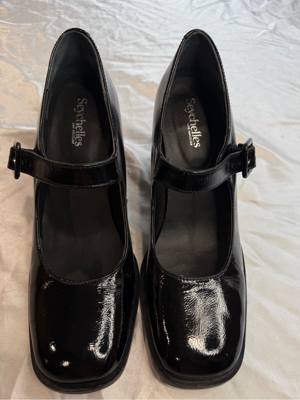 Seychelles Black Patent Mary Jane Clog Mules